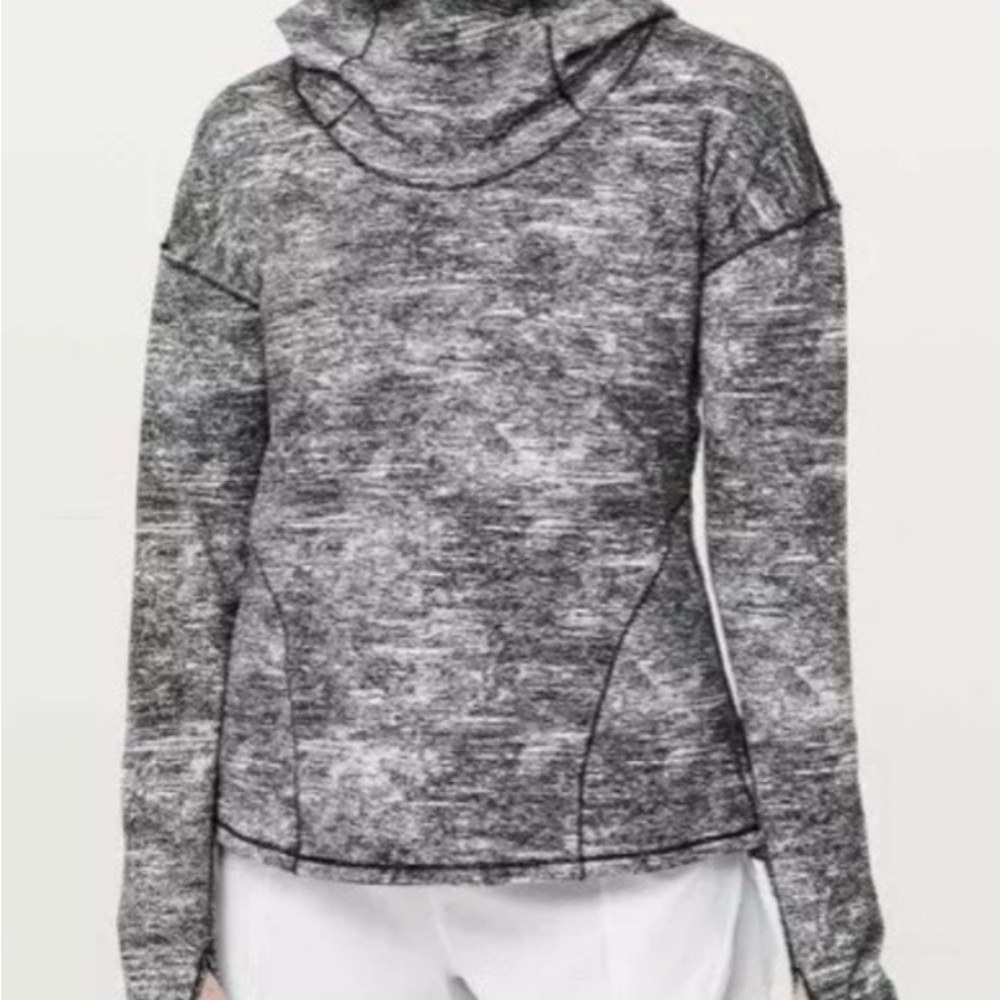 Lululemon Endeavor Pullover W Hood. Black White S… - image 1